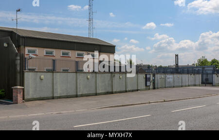 Die ehemalige Polizeistation an aughnacloy County Tyrone Northern. Grenze Bedenken über Brexit bedeutet es nicht verkauft wird. Stockfoto