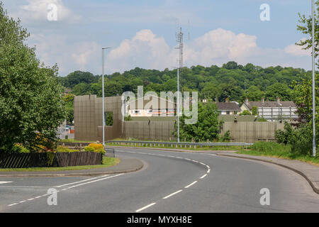 Die ehemalige Polizeistation an aughnacloy County Tyrone Northern. Grenze Bedenken über Brexit bedeutet es nicht verkauft wird. Stockfoto