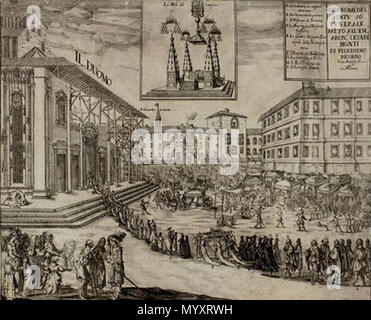 . Englisch: Die Exequien für Kardinal Cesare Monti in Piazza Duomo, Mailand 1650 statt. 19. April 2018. Unbekannt 50 ICH funeralien del Cardinale Cesare Monti in Piazza Duomo, Mailand 1650 Stockfoto