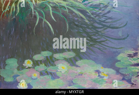 22 CLAUDE MONET NYMPHÉAS 1840 - 1926 AVEC REFLETS DE HAUTES HERBES Stockfoto