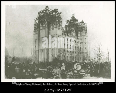 Call #: MSS P 24 Kasten 7 Ordner 16. 711 MSS P24B7F16. ca. 1893 14 Festlegung der Schlußstein der S.L. Tempel Stockfoto