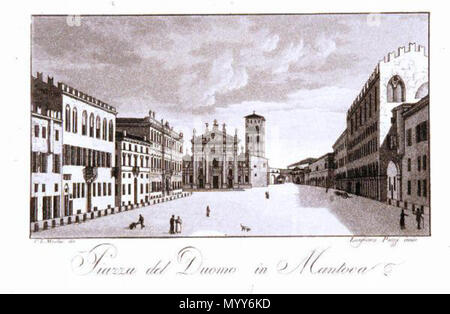 . Italiano: Miniatura di Piazza Sordello. . 1829. Montini Filippo Luigi 71 Miniatura di Piazza Sordello Stockfoto