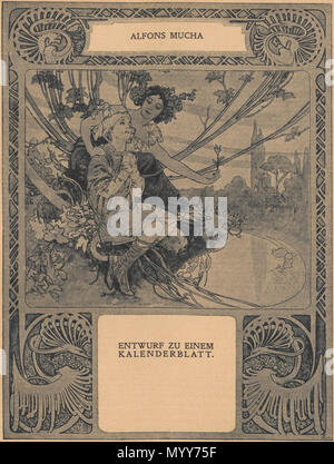 Englisch Für Einen Kalender Skizze 1898 Alfons Mucha 72 Mucha
