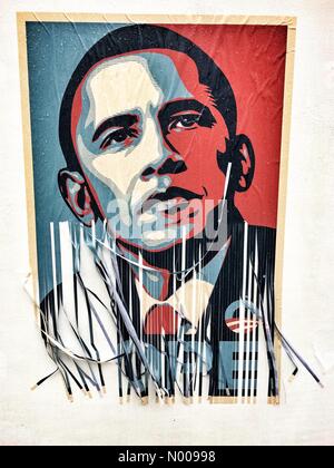 London, UK. 12. November 2016. Zerkleinerte Vermächtnis der Obama-Street Art Kredit: Tim Cordell/StockimoNews/Alamy Live News Stockfoto