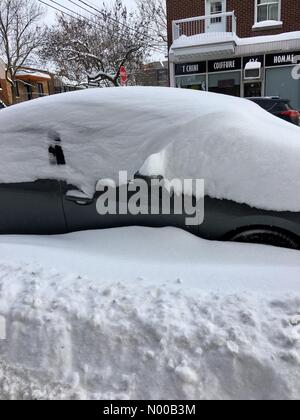 Schneesturm nach Montreal, Kanada, 13. Februar 2017 Stockfoto