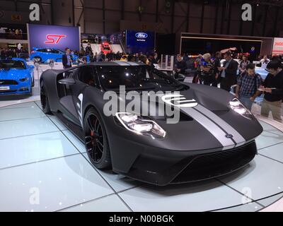 Genf, Schweiz. 7. März 2017.  Ford GT-Fahrzeug auf dem Display auf der Genfer Motor Show 2017. Bildnachweis: Hochkultur / StockimoNews/Alamy Live News Bildnachweis: highbrow / StockimoNews/Alamy Live News Stockfoto