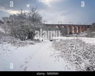 Chester Le Street, UK. 27 Feb, 2018. Snowy Szene in Chester-Le-Street, County Durham, wie das Tier aus dem Osten landet auf den 27. Februar, 2018 Credit: Stuart renneberg/StockimoNews/Alamy leben Nachrichten Stockfoto