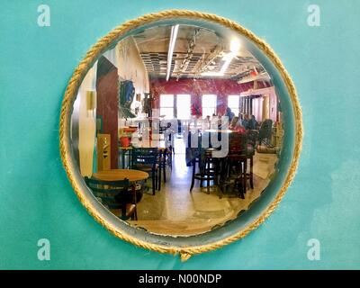 Cat Cafe kämpft, um zu überleben, Madison, WI USA, 20. April 2018, mit der Monroe Street Bau verletzen Business, Cat Cafe Mad Drängen der Öffentlichkeit die Katze Oase am Leben zu halten, DianaJ/StockimoNews/Alamy Stockfoto