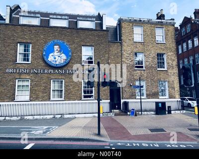 London, Großbritannien. 06. Juli 2018. British Interplanetary Society Ausstellung über Syrische astronat, Raumfahrt, Mars Credit: NatasaSears/StockimoNews/Alamy leben Nachrichten Stockfoto