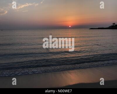 Javea, Spanien: Wetter, 6. August 2018 einen anderen Tag der sizzling 36C Temperaturen Prognose ist wie die Sonne in Javea an der Costa Blanca, Spanien Quelle: Josie Elias/StockimoNews/Alamy Leben Nachrichten steigt Stockfoto