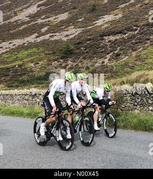 Whinlatter Pass, Cumbria, Großbritannien. 6. September 2018. Team Dimension Data Tour durch Großbritannien Stufe fünf 2018 Credit: SteveFleming/StockimoNews/Alamy leben Nachrichten Stockfoto