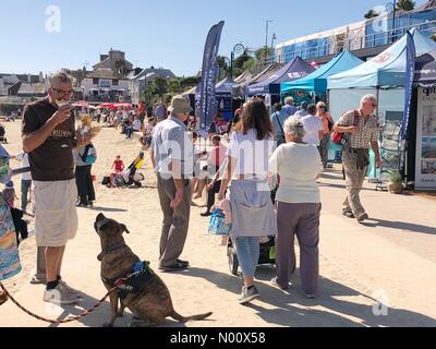 Lyme Regis, Dorset, Großbritannien. 9. September 2018. UK Wetter: Massen strömen in Lyme Regis der September Sonnenschein und die jährliche Hix Essen Rocks Festival zu genießen. Credit: Celia McMahon/Alamy Leben Nachrichten. Credit: Celia McMahon/StockimoNews/Alamy leben Nachrichten Stockfoto