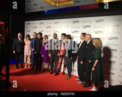 London, Großbritannien. 13. Oktober 2018. Von einem schönen Jungen geworfen, Opening Night, Leicester Square, London Steve Carell, Timothée Chalamet und andere Kredit: Jack Lomond/StockimoNews/Alamy leben Nachrichten Stockfoto