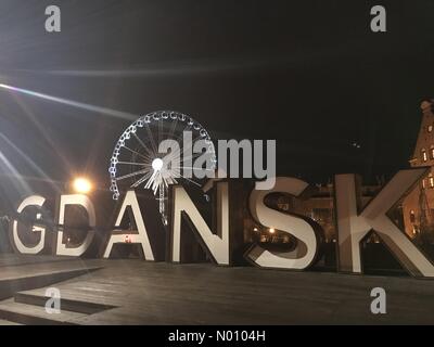 Danzig, Polen 17. Januar 2019. Danzig in Trauer nach dem tragischen Tod von Bürgermeister Pawel Ottar Credit: Slawomir Kowalewski/StockimoNews/Alamy leben Nachrichten Stockfoto