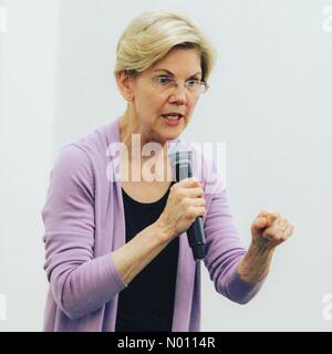 Elizabeth Warren, United States Senator aus Massachusetts und der demokratische Kandidat für den Präsidenten der Vereinigten Staaten, spricht in Hanover, New Hampshire, USA Stockfoto
