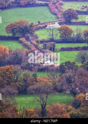 Dunsford, Devon. 12.. November 2022. UK Wetter: Herbstlandschaft bei Dunsford in Devon, UK. 12. November 2022. Credit nidpor/ Alamy Live News Credit: Nidpor/StockimoNews/Alamy Live News Stockfoto