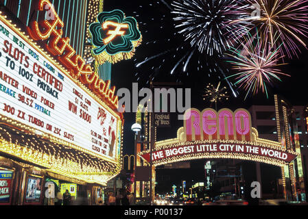 1992 historische RENO NEON TORBOGEN ZEICHEN VICTORIA STREET RENO NEVADA USA Stockfoto