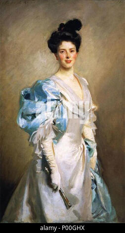 . Englisch: Mary Crowninshield Endicott Chamberlain (Mrs. Joseph Chamberlain) John Singer Sargent - amerikanischer Maler 1902 Nationalgalerie, Washington D.C. Öl auf Leinwand 150,5 x 83,8 cm (59 1/4 in. x 33 in.) Geschenk der Sitter, Maria Endicott Chamberlain Carnegie 1958.2.1 Jpg: Nationalgalerie. 1902. John Singer Sargent Geboren: 12. Januar 1856, Florenz Gestorben: April 14, 1925, London, Vereinigtes Königreich 69 Mary Crowninshield Endicott Chamberlain Stockfoto