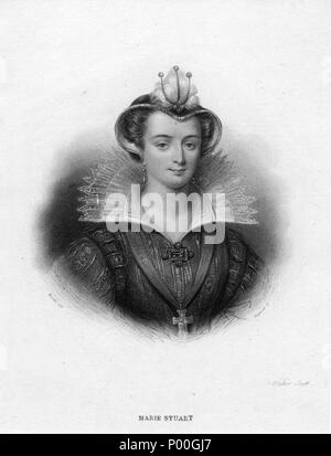 . Français: Porträt gravé. Datum unbekannt. James Hopwood d'après Louis Marckl 69 Maria Stuart, Königin von Schottland Stockfoto