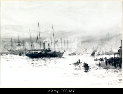 . Englisch: hmy Alberta in Portsmouth Harbour mit dem Körper von Königin Victoria, 1. Februar 1901. 1901. William Lionel Wyllie (1851 - 1931) Alternative Namen W. L. Wyllie Beschreibung britische Maler Geburtsdatum / Tod 5 Juli 1851 6 April 1931 Ort der Geburt / Todes London London Authority control: Q 2579750 VIAF:?:? ISNI 30430865 0000 0001 1050 1763 ULAN:?? n 500007278 LCCN: 84116203 NLA:? 36532068 WorldCat 1 HMY Alberta in Portsmouth Harbour mit dem Körper der Königin Victoria Stockfoto