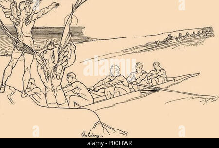 . Français: Otho Cushing (1871-1942), Rudergeräte. . 1900. Otho Cushing 78 Otho Cushing Rudern Stockfoto