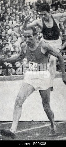 87 Raphaël Pujazon, Sieger Coupe du 3 000 mètres Kirchturm aux Championnats d'Europe 1946 à Oslo Stockfoto