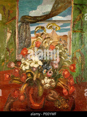 Blumen in einer Vase. Vor 1947. Frances Hodgkins 34 Frances Hodgkins Blumen in einer Vase Stockfoto