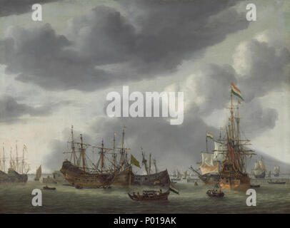 Reinier Nooms, genannt Zeeman (Niederländisch, 1624 - 1664), Amsterdam Hafen Szene, C. 1658, Öl auf Leinwand, die Lee und Julia Folger Fonds 3 Amsterdamer Hafen Szene ein 16411 Stockfoto