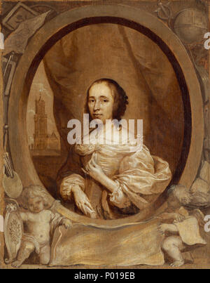 Cornelis Jonson van Ceulen (Englisch, 1593 - 1661), Anna Maria van Schurman, 1657, Öl auf Leinwand, Geschenk des Joseph F. McCrindle 2002.35.1 4 Anna Maria van Schurman C 15236 Stockfoto