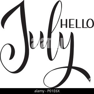 Hallo Juli Schriftzug. Elemente für Einladungen, Poster, Grußkarten. Seasons Greetings Stock Vektor