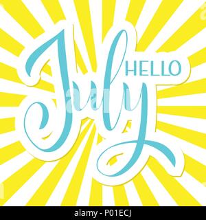 Hallo Juli Schriftzug. Elemente für Einladungen, Poster, Grußkarten. Seasons Greetings Stock Vektor