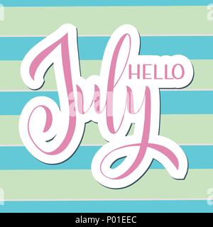 Hallo Juli Schriftzug. Elemente für Einladungen, Poster, Grußkarten. Seasons Greetings Stock Vektor