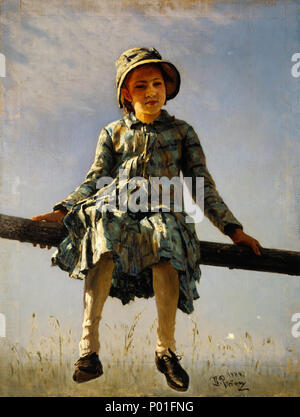 . Libelle. Der Maler Tochter portrait. 1884 1 Ilja Repin - Libelle. Der Maler Tochter Portrait - Google Kunst Projekt Stockfoto