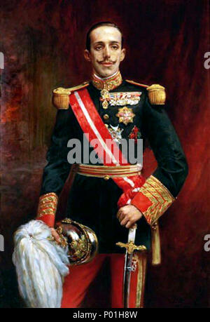 . Español: Retrato del Rey Alfonso XIII de España (1886-1941), vestido con uniforme de Gala de capitán General. . Del Rey Alfonso XIII Retrato de España. 1915 6 Retrato de Alfonso XIII (Real Academia de la Historia). Stockfoto