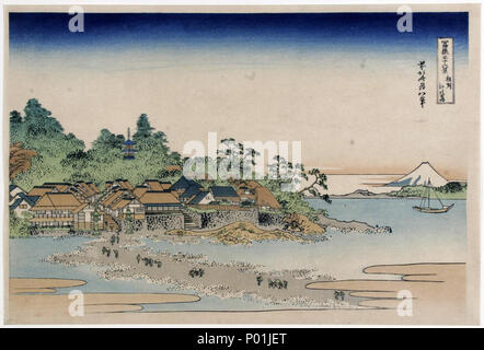 . Englisch: Katsushika Hokusai (1760-1849), Enoshima in Sagami Provinz (1829-1833). Sammlung japanischer Drucke von Centre Céramique, Maastricht, Niederlande. 25. November 2014. Katsushika Hokusai (1760-1849) 13 Katsushika Hokusai (1760-1849), Enoshima in de Sagami provincie (1829-33) Stockfoto