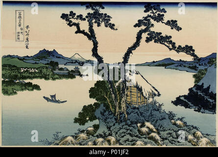 . Englisch: Katsushika Hokusai (1760-1849), Suwa See in Shinano Provinz (1829-1833). Sammlung japanischer Drucke von Centre Céramique, Maastricht, Niederlande. 25. November 2014. Katsushika Hokusai (1760-1849) 13 Katsushika Hokusai (1760-1849), Het Suwa meer in de provincie Shinano (1829-33) Stockfoto