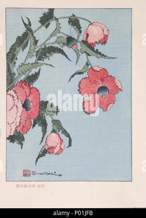 . Englisch: Katsushika Hokusai (1760-1849), Mohn. Sammlung japanischer Drucke von Centre Céramique, Maastricht, Niederlande. 25. November 2014. Katsushika Hokusai (1760-1849) 13 Katsushika Hokusai (1760-1849), Klaprozen Stockfoto