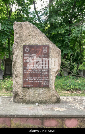 Denkmal zum Gedenken an die von den Russen in Katyn ermordeten Offiziere der polnischen Armee jüdischer Herkunft. Stockfoto