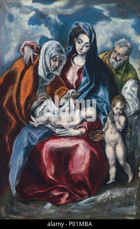 El Greco (Domenikos Theotokopoulos) (Griechisch, 1541-1614), Die Heilige Familie mit der hl. Anna und dem Kind Johannes der Täufer, C. 1595/1600, Öl auf Leinwand, Samuel H. Kress Sammlung 1959.9.4 23 Die Heilige Familie mit der hl. Anna und dem Kind Johannes der Täufer F -000981-20150330 Stockfoto