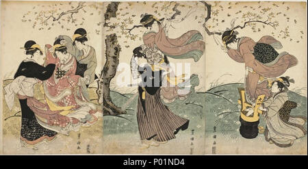 . Deutsch: "Blumen im Wind' von Utagawa Toyokuni I, C. 1795-1825, Holzschnitt Triptychon. zwischen ca. 1795 und ca. 1825. Toyokuni (1769 - 1825) Beschreibung der Japanischen Maler, Illustrator und xylographer Datum der Geburt / Tod 1769 vom 24. Februar 1825 Ort der Geburt / Todes Shiba Edo Authority control: Q 950316 VIAF:?:? ISNI 20873990 0000 0000 8100 1574 ULAN:?? n 500081100 LCCN: 80038350 NLA:? 35950161 WorldCat 3' Blumen im Wind' von Utagawa Toyokuni I, C. 1795-1825, Holzschnitt Triptychon, Honolulu Museum der Kunst Stockfoto