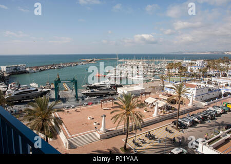 Vogelperspektive Estepona Hafen, Spanien Stockfoto