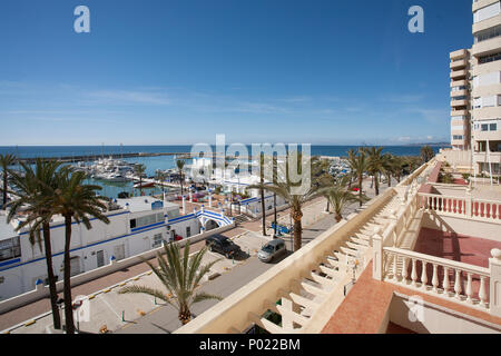 Vogelperspektive Estepona Hafen, Spanien Stockfoto