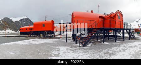 Argentinische Forschungsstation Orcadas Base, Laurie Island, Orkney Islands, Drake Street, Antarktische Halbinsel, Antarktis Stockfoto