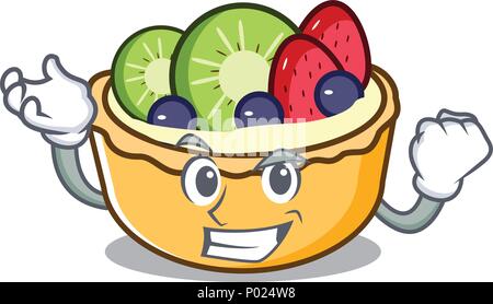 Erfolgreiche Obstkuchen zeichen Cartoon Stock Vektor