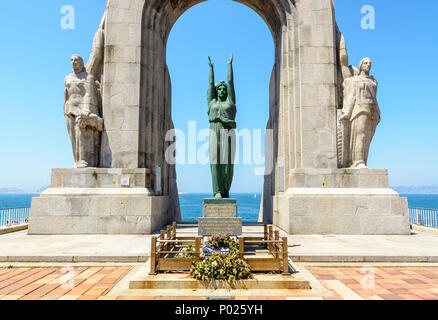 Das kriegerdenkmal an der Östlichen Armee oder Porte d'Orient, ein Denkmal in Erinnerung an die toten Soldaten, die für Frankreich auf den Schlachtfeldern des östlichen Europa im Ersten Weltkrieg Stockfoto