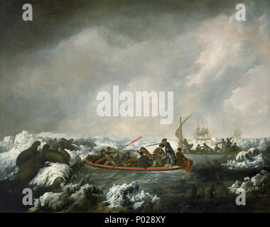 1 "eine Partei von Seiner Majestät Schiffe Resolution und Discovery schießen Seepferdchen, Latitude 71 North, 1778 "RMG BHC 4212 Stockfoto