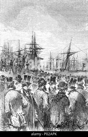 . Englisch: Eine Illustration von Jules Vernes Roman "Reisen und Abenteuer des Kapitän Hatteras', Teil I: "Die Englisch an der Noth Pole" Gezeichnet von Édouard Riou und/oder Henri de Montaut. Polski: Ilustracja powieści Juliusza Verne 'a' i Podróże Hatterasa przygody kapitana", części I: "anglicy na Północnym Biegunie" autorstwa Édouarda Riou i/lub Henri de Montauta. Français: Jules Verne: "Voyages et Aventures du Capitaine Hatteras - Les Anglais au Pôle Nord', Édouard Riou et Henri de Montaut. . 26. November 1866. Édouard Riou (1833-1900) Alternative Namen Edouard Riou Beschreibung Französisch il Stockfoto