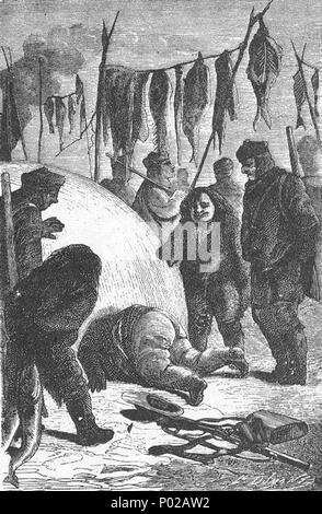 . Englisch: Eine Illustration von Jules Vernes Roman "Reisen und Abenteuer des Kapitän Hatteras', Teil I: "Die Englisch an der Noth Pole" Gezeichnet von Édouard Riou und/oder Henri de Montaut. Polski: Ilustracja powieści Juliusza Verne 'a' i Podróże Hatterasa przygody kapitana", części I: "anglicy na Północnym Biegunie" autorstwa Édouarda Riou i/lub Henri de Montauta. Français: Jules Verne: "Voyages et Aventures du Capitaine Hatteras - Les Anglais au Pôle Nord', Édouard Riou et Henri de Montaut. Diese Datei wurde hochgeladen mit Commonist. . 26. November 1866. Édouard Riou (1833-1900) Alternati Stockfoto