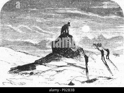 . Englisch: Eine Illustration von Jules Vernes Roman "Reisen und Abenteuer des Kapitän Hatteras', Teil I: "Die Englisch an der Noth Pole" Gezeichnet von Édouard Riou und/oder Henri de Montaut. Polski: Ilustracja powieści Juliusza Verne 'a' i Podróże Hatterasa przygody kapitana", części I: "anglicy na Północnym Biegunie" autorstwa Édouarda Riou i/lub Henri de Montauta. Français: Jules Verne: "Voyages et Aventures du Capitaine Hatteras - Les Anglais au Pôle Nord', Édouard Riou et Henri de Montaut. Diese Datei wurde hochgeladen mit Commonist. . 26. November 1866. Édouard Riou (1833-1900) Alternati Stockfoto