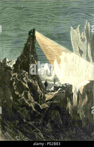 . Englisch: Eine Illustration von Jules Vernes Roman "Reisen und Abenteuer des Kapitän Hatteras', Teil II: "Der Bereich der Ice' gezeichnet von Édouard Riou und/oder Henri de Montaut. Polski: Ilustracja powieści Juliusza Verne 'a' i Podróże przygody kapitana części Hatterasa", II: "Pustynia lodowa" autorstwa Édouarda Riou i/lub Henri de Montauta. Français: Jules Verne: "Voyages et Aventures du Capitaine Hatteras - Le Désert de glace", Édouard Riou et Henri de Montaut. Diese Datei wurde hochgeladen mit Commonist. . 26. November 1866. Édouard Riou (1833-1900) Alternative Namen Edouard Riou Beschreibungen Stockfoto
